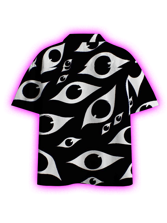 EYES PATTERN BUTTON UP POCKET SHIRT