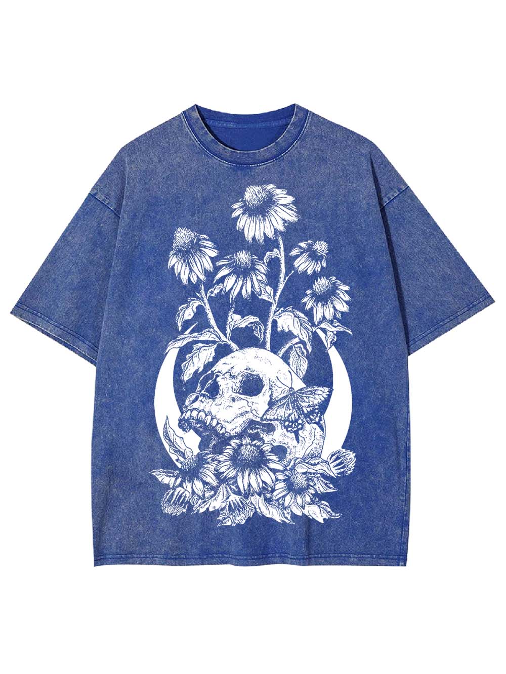 Floral Skull Washed Tshirt