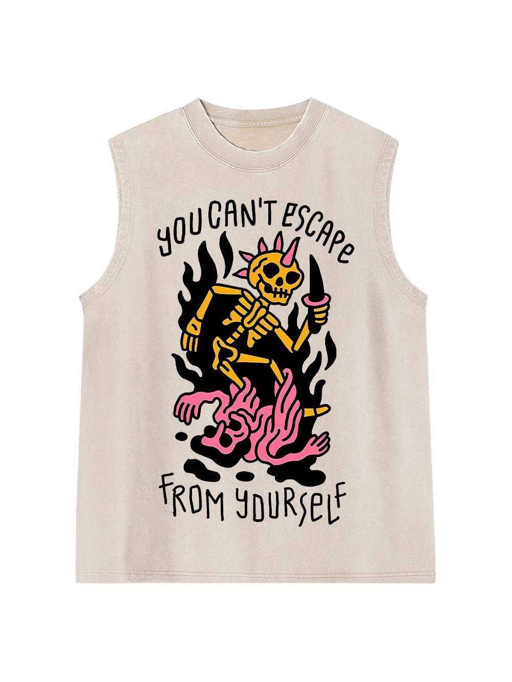 You Can't Escape From Yourself Washed Tank Top