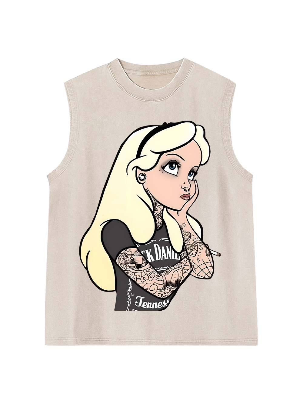 Tattooed Girl Washed Tank Top