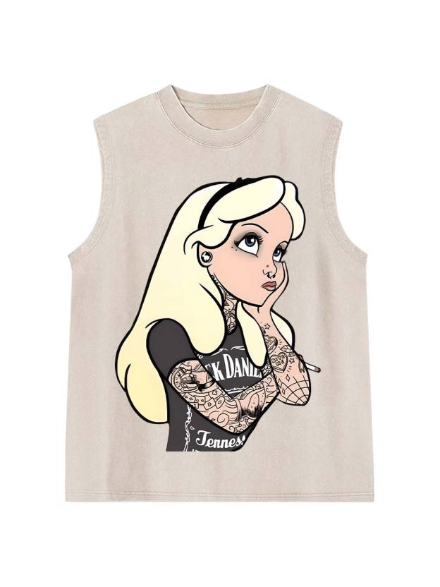 Tattooed Girl Washed Tank Top