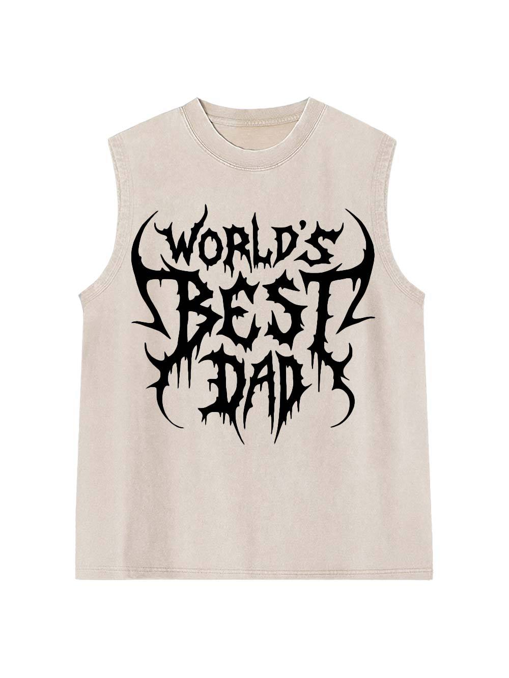 World's Best Dad Washed Tank Top