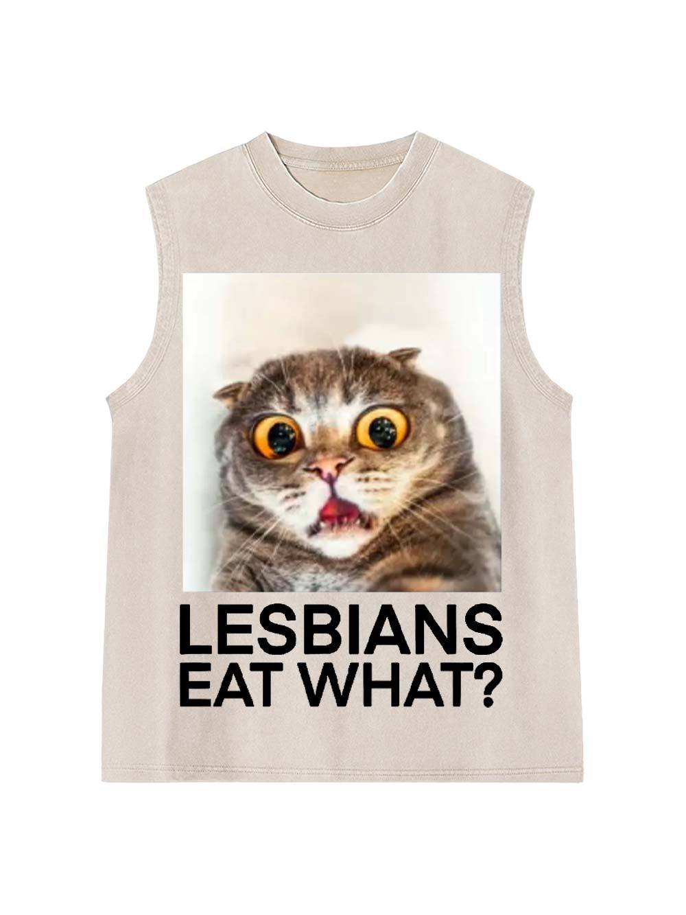 Lesbians Eat What? Washed Tank Top