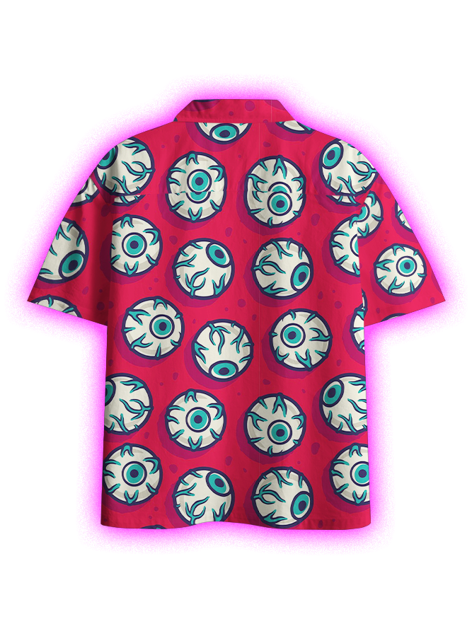 Eyeball Pattern Button Up Pocket Shirt