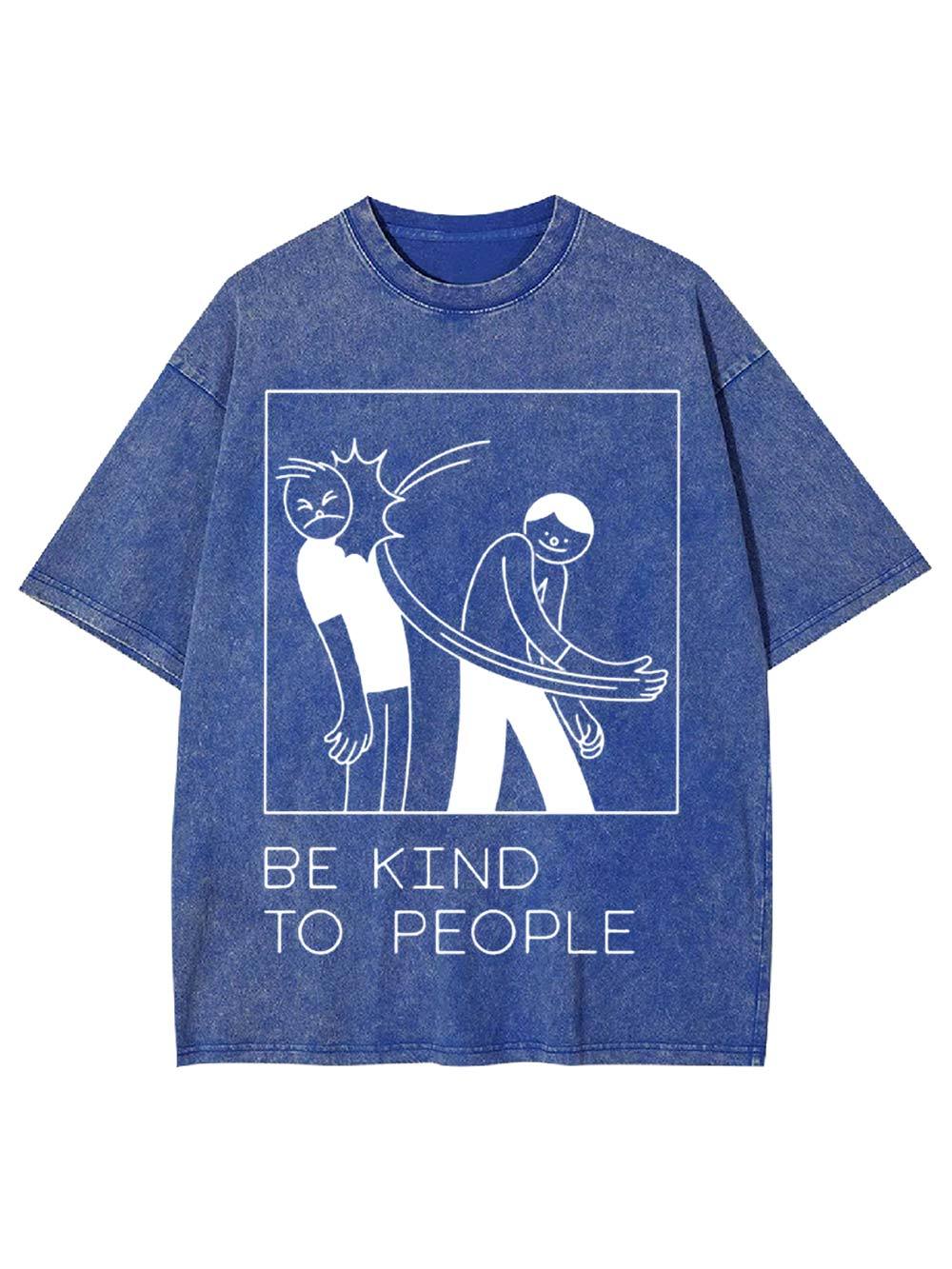 Be Kind to People Washed Tshirt-ClassyOutlaw Sale
