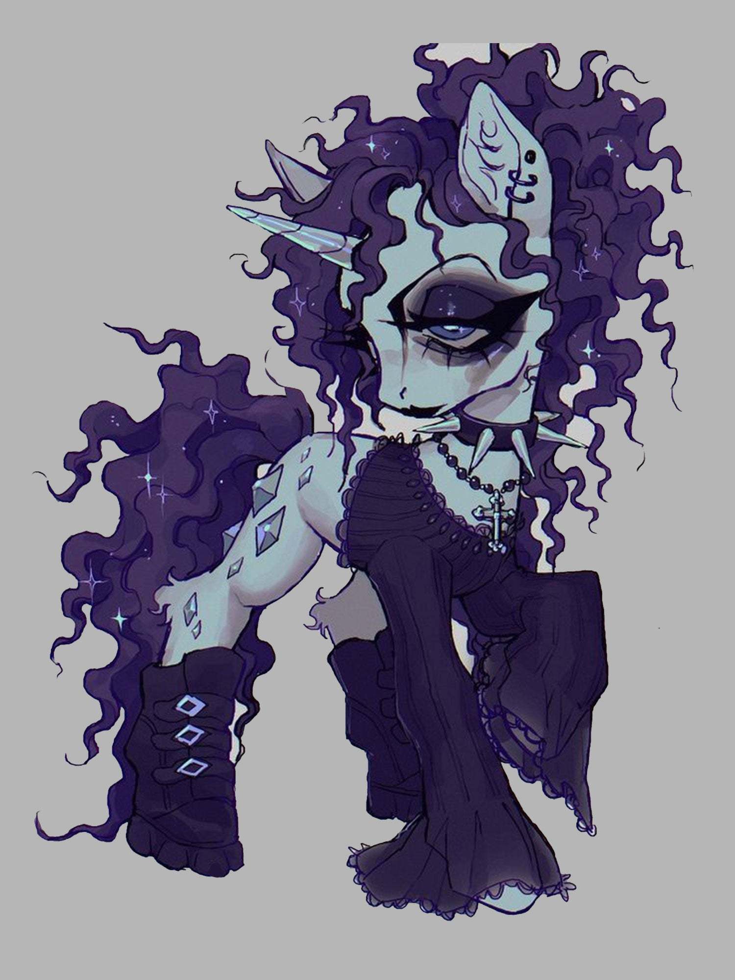 Punk Little Horse Washed Tshirt