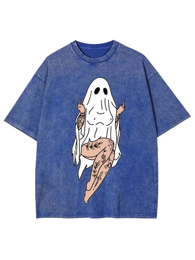 Tattooed Ghost Rebel Washed Tshirt