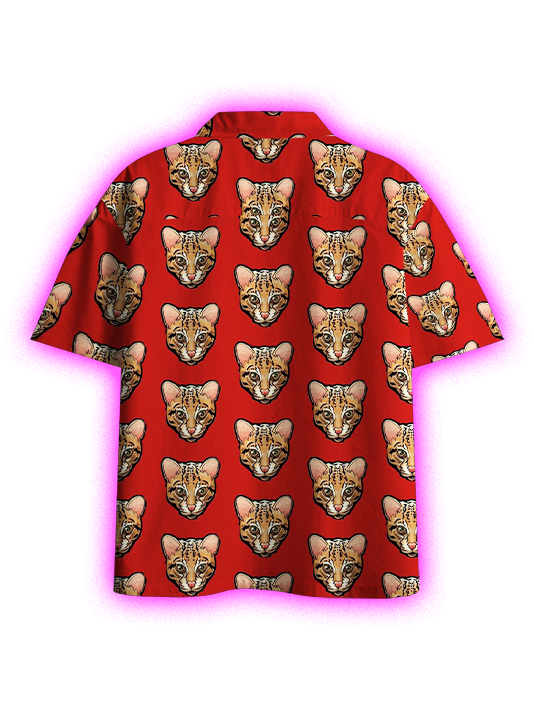 Fierce Feline Button Up Pocket Shirt