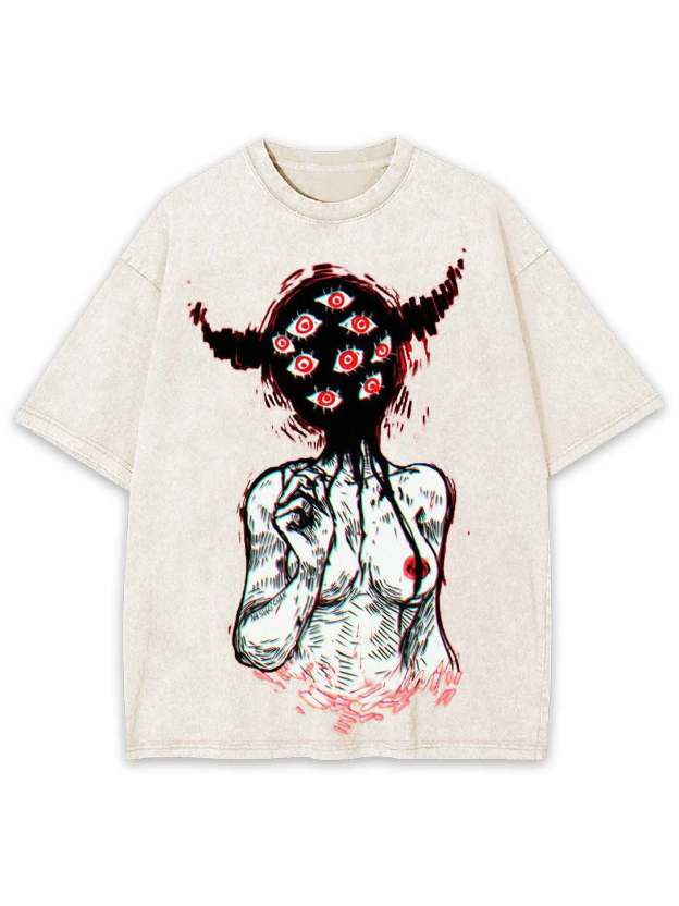 MULTI-EYED MONSTER WASHED TSHIRT