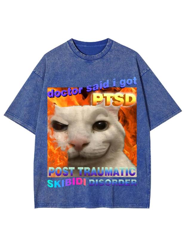 Post Traumatic Skibidi Disorder Washed Tshirt