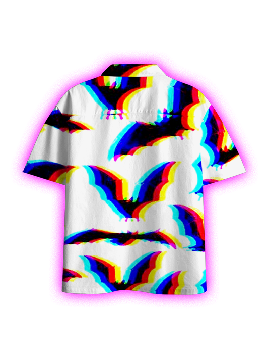 Rainbow Wings Button Up Pocket Shirt