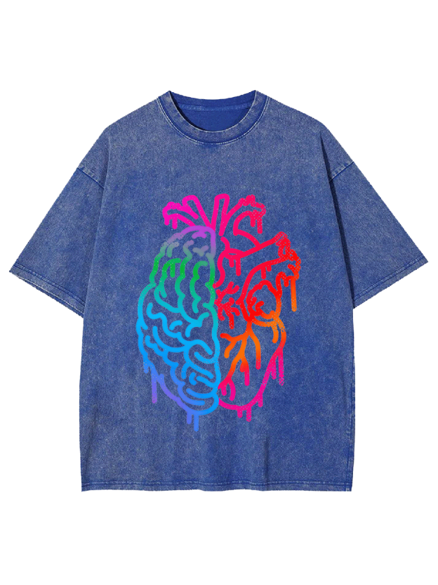 Heart vs Mind in Colors Washed Tshirt