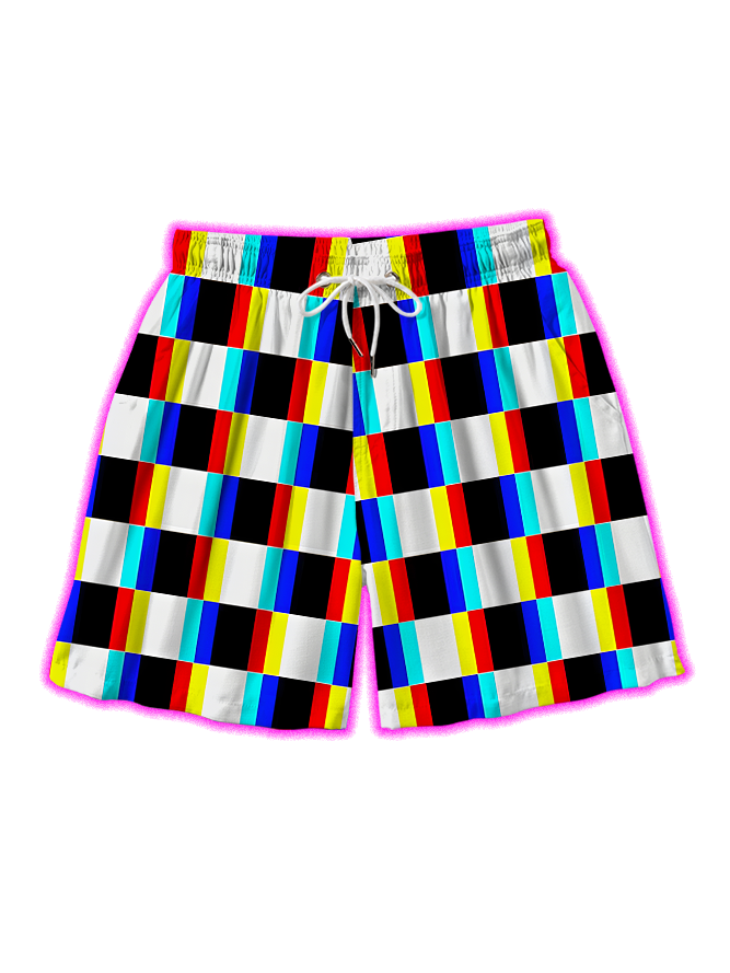 Pixel Vibes All Over Print Shorts