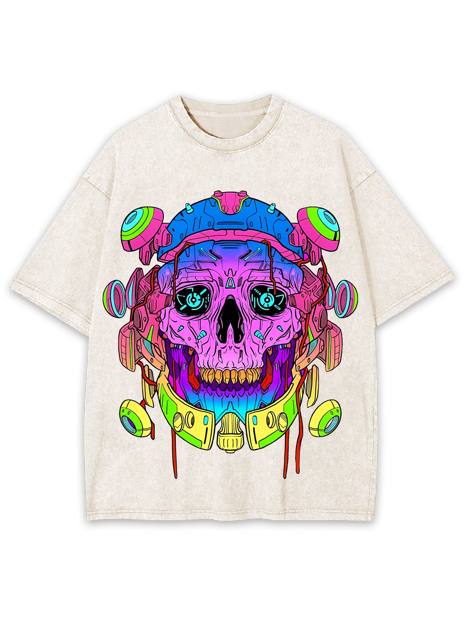 Cyber Skull Washed Tshirt