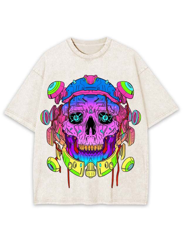 Cyber Skull Washed Tshirt