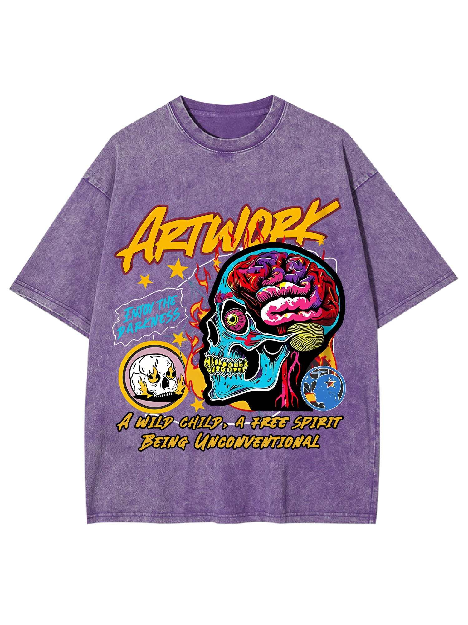 Artwork Washed Tshirt-ClassyOutlaw Sale