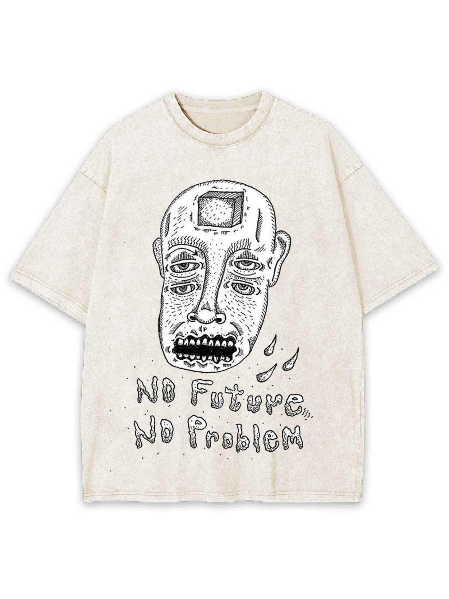 No Future No Probliem Washed Tshirt