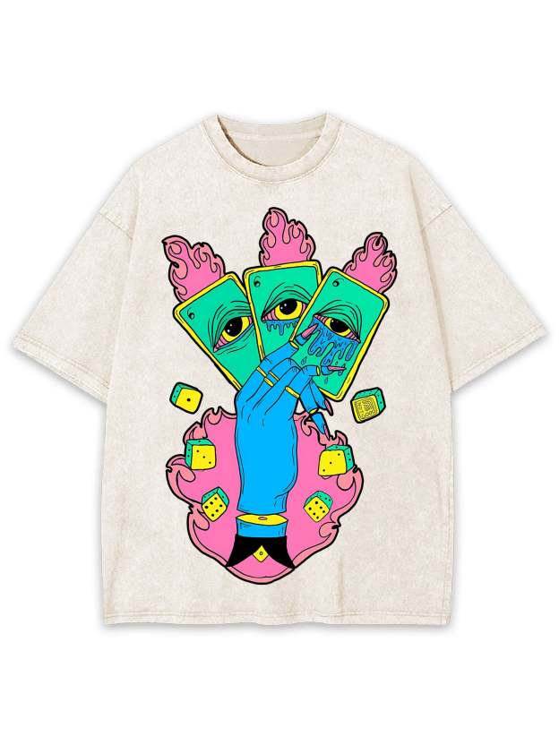 Flaming Tarot Hand Washed Tshirt