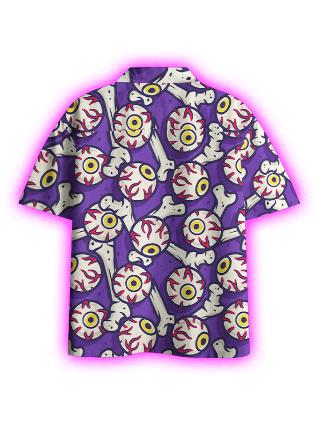 Eyeball Chaos Button Up Pocket Shirt
