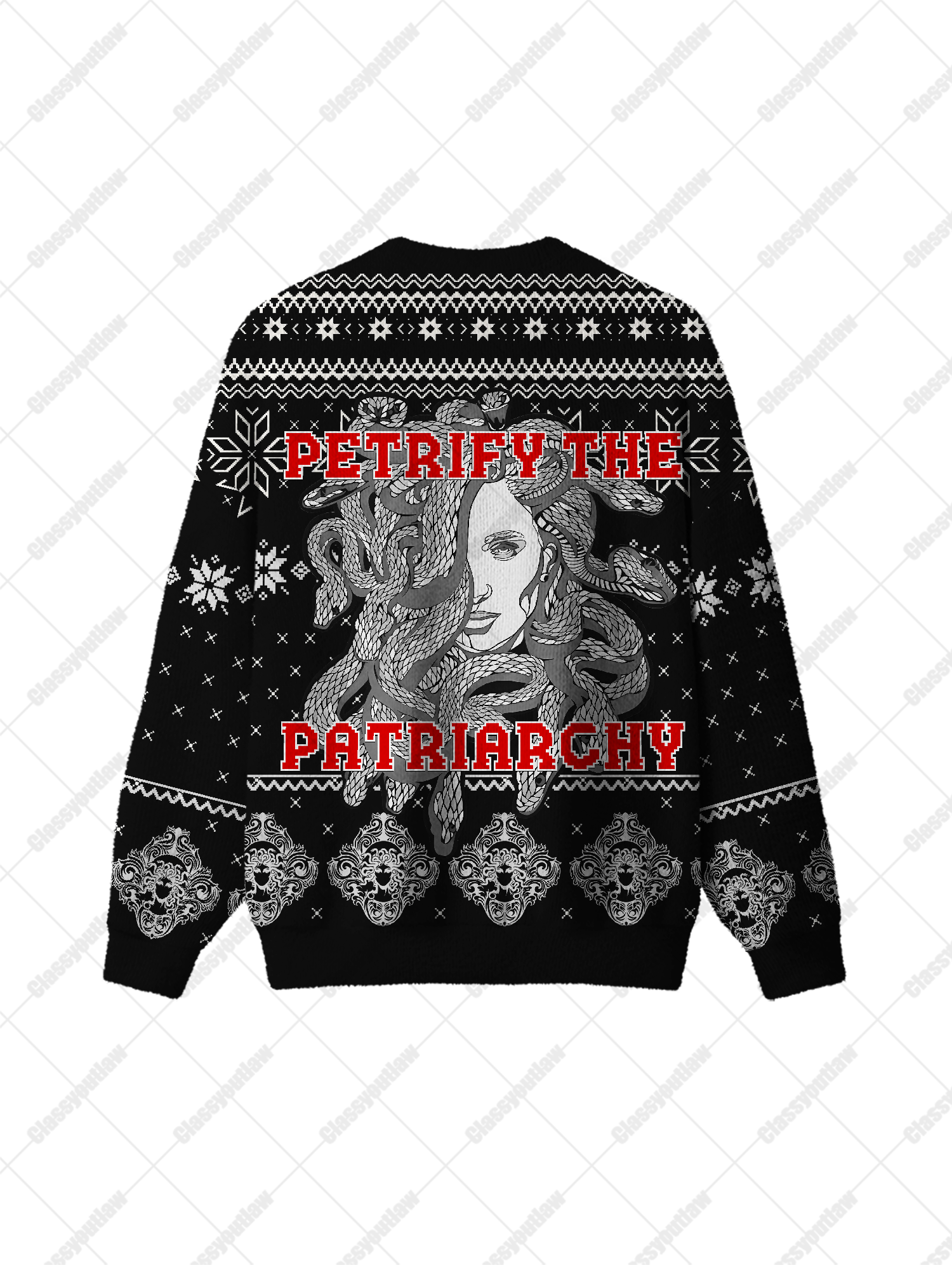 Petrify The Patriarchy UGLY CHRISTMAS SWEATSHIRT