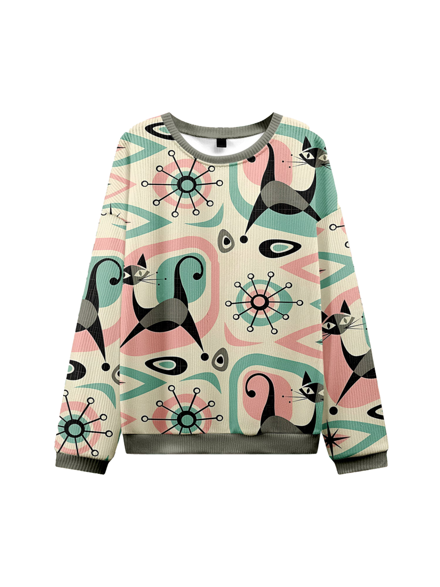 FUTURISTIC CATS KNIT SWEATSHIRT-ClassyOutlaw Sale