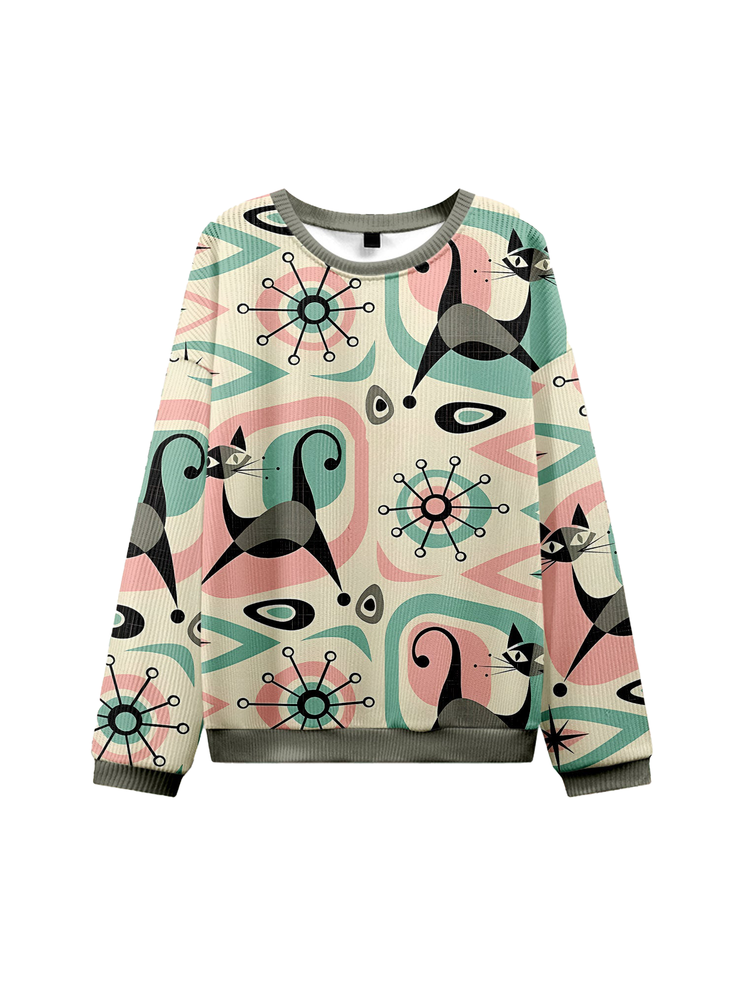 FUTURISTIC CATS KNIT SWEATSHIRT-ClassyOutlaw Sale