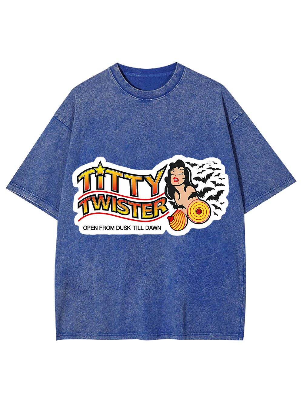 Titty Twister Open From Dusk Till Dawn Washed Tshirt-ClassyOutlaw Sale