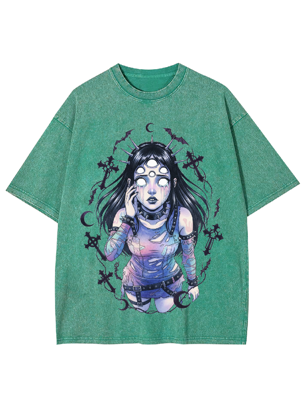 Multi-Eyed Punk Girl Washed Tshirt
