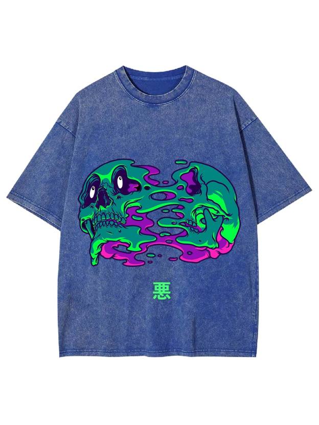 Evil And Skull Washed Tshirt