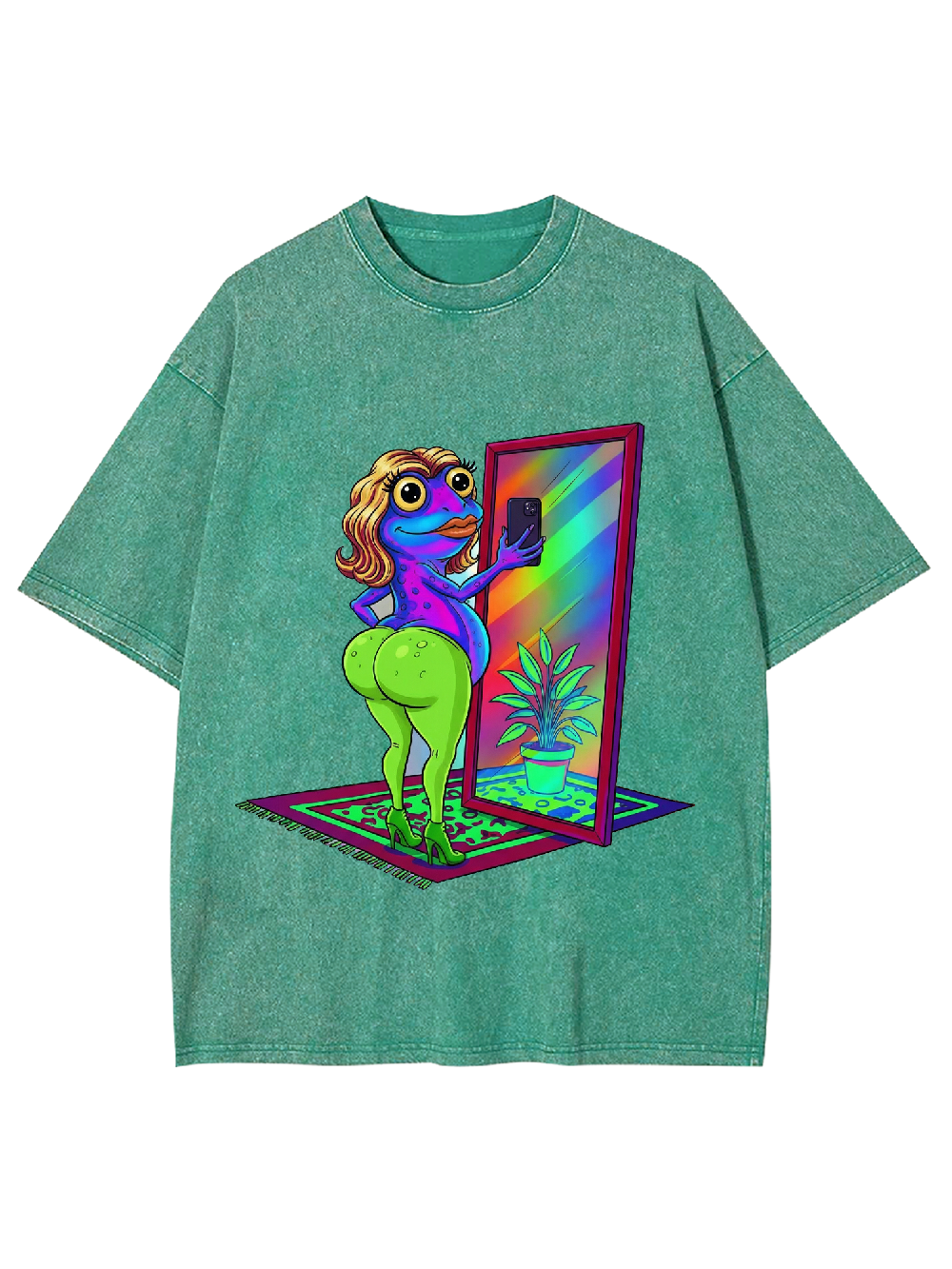 "Selfie Frog Diva Washed Tshirt