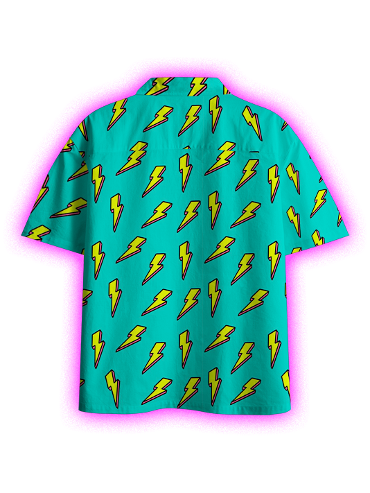 Cosmic Arcade Style Button Up Pocket Shirt