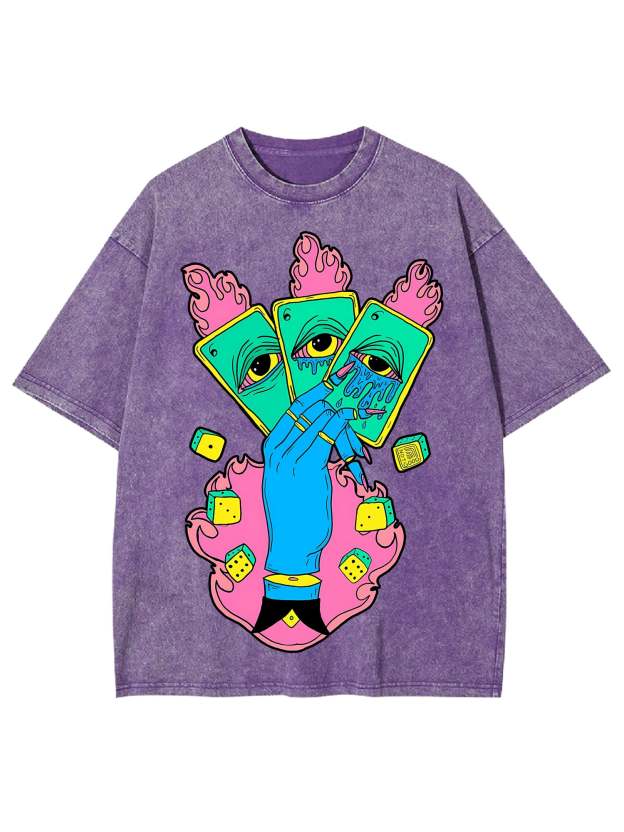 Flaming Tarot Hand Washed Tshirt