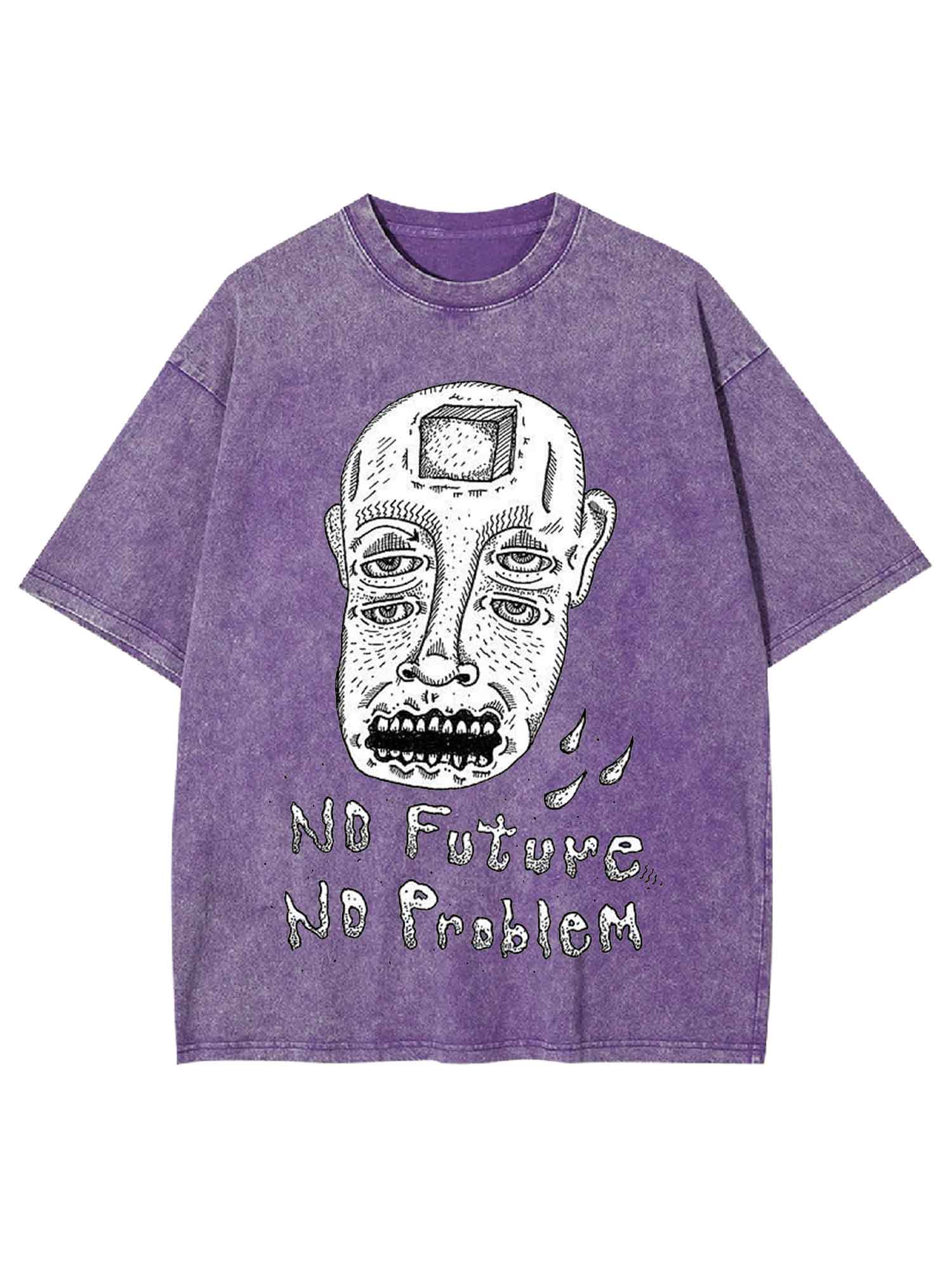 No Future No Probliem Washed Tshirt