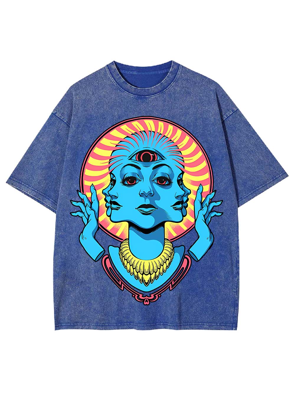 Triple Face Oracle Washed Tshirt