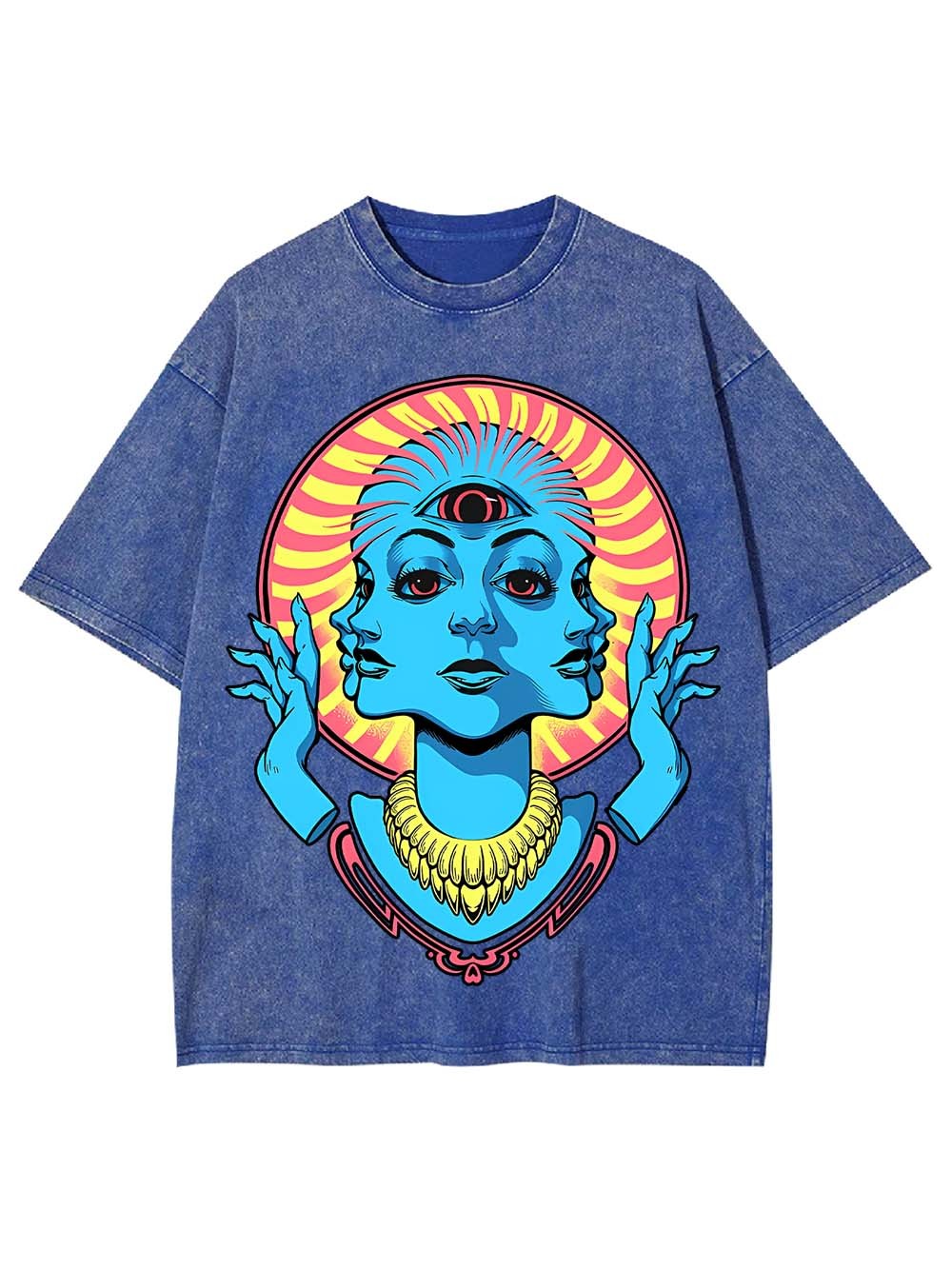 Triple Face Oracle Washed Tshirt