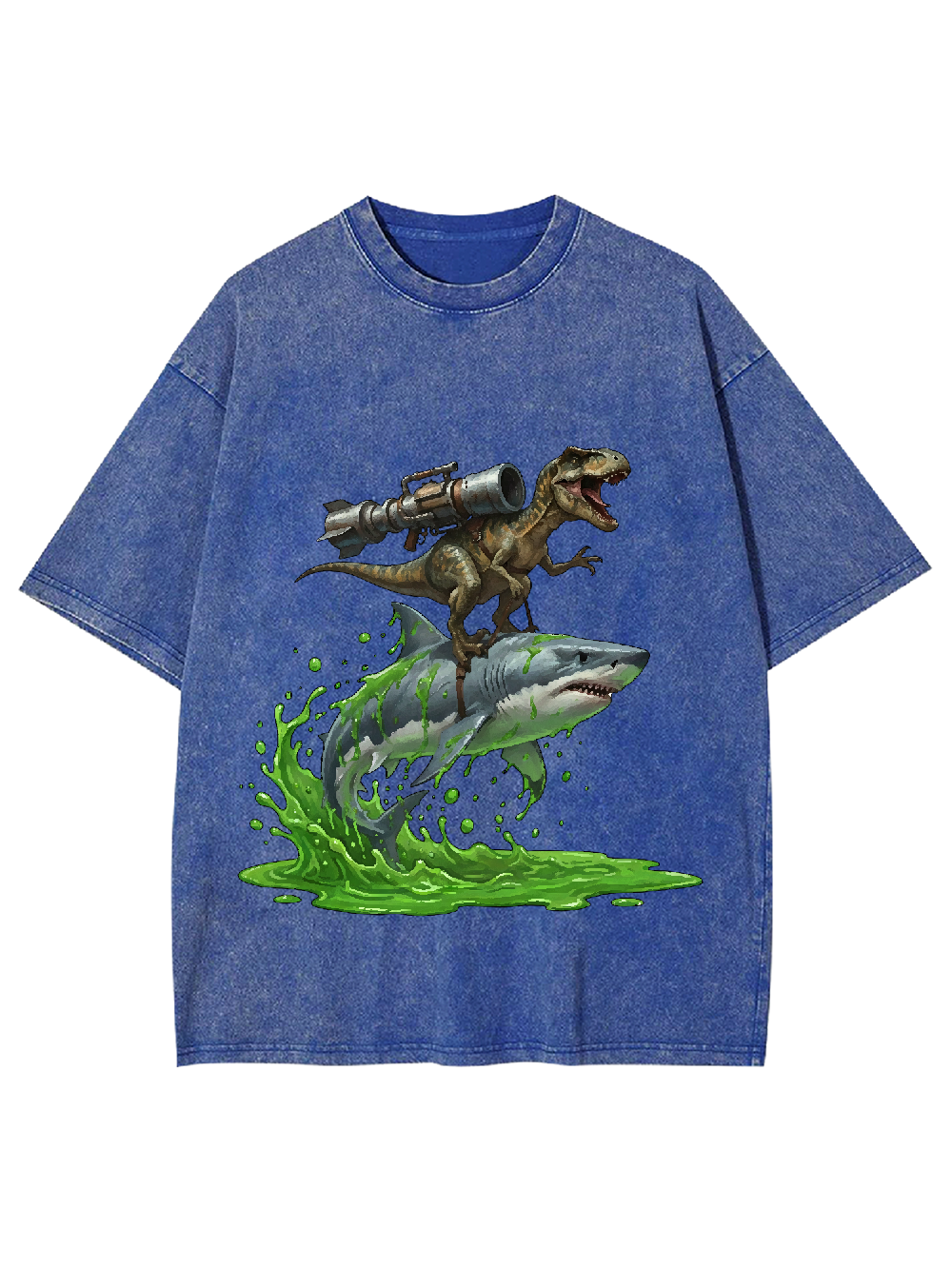 Shark-Riding T-Rex Washed Tshirt