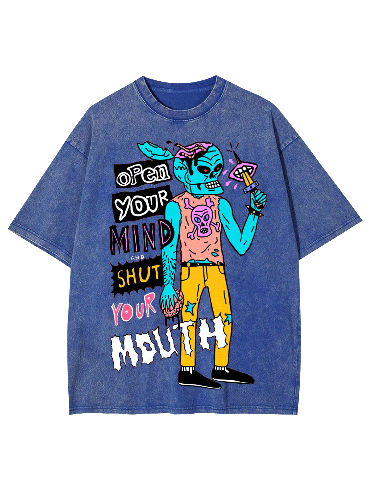 Open Your Mind And Shut Your Mouth Washed Tshirt
