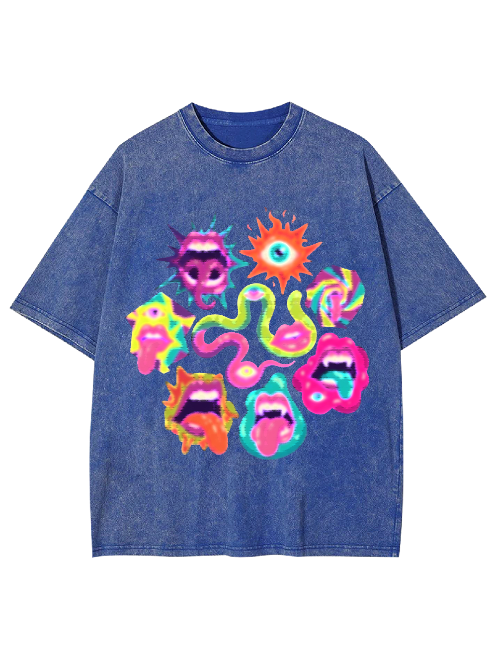 Psychedelic Faces Washed Tshirt