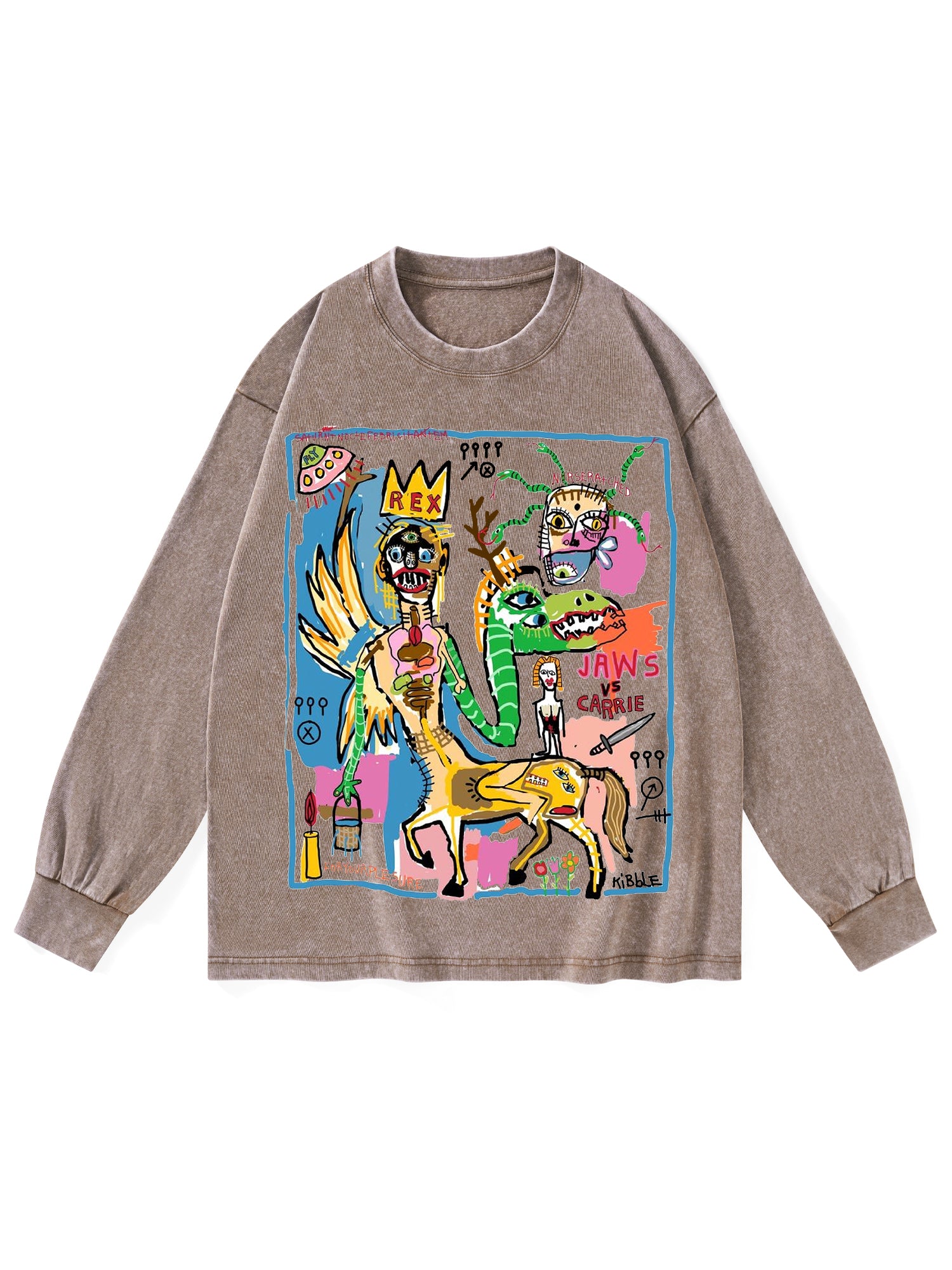 Centaur Washed Long-Sleeve Tshirt-ClassyOutlaw