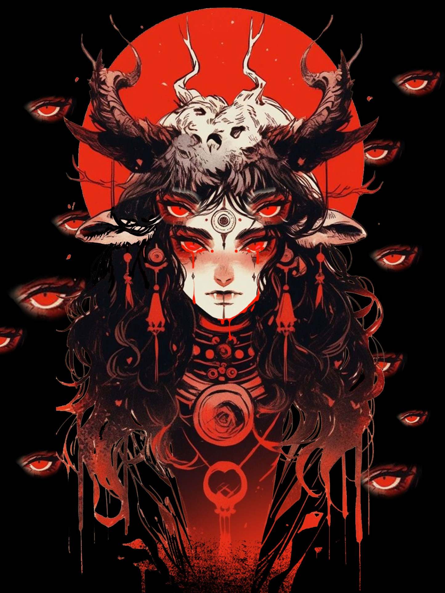 Multiple Eyes Spirit Washed Tshirt