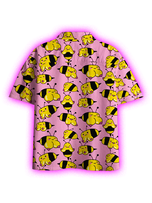 Bees in Flight Button Up Pocket Shirt
