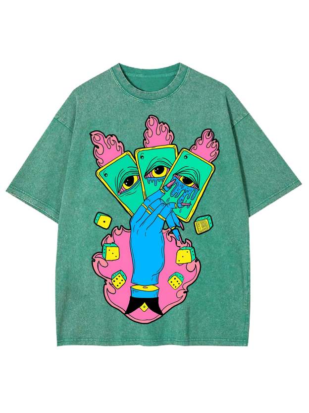Flaming Tarot Hand Washed Tshirt