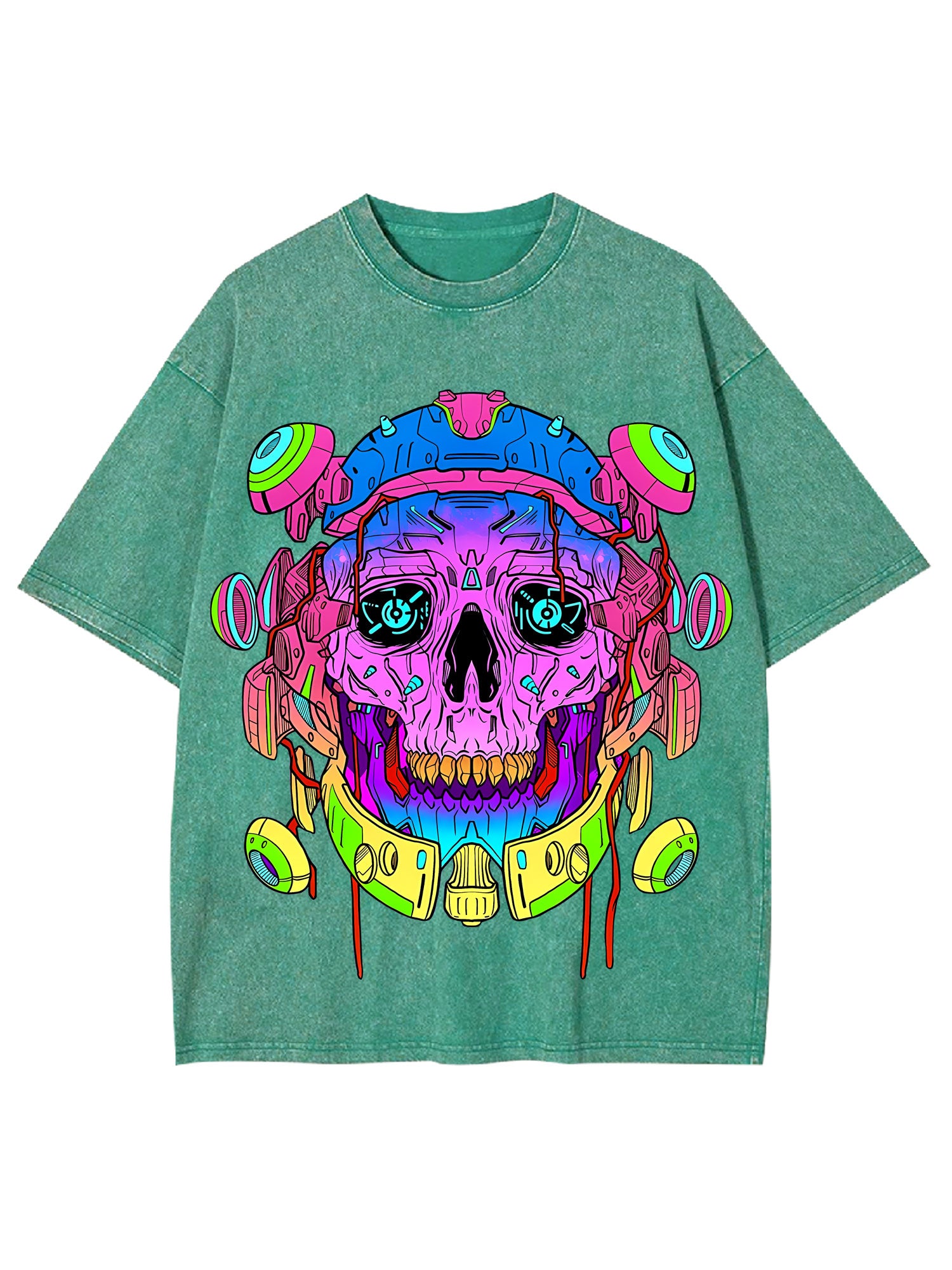 Cyber Skull Washed Tshirt