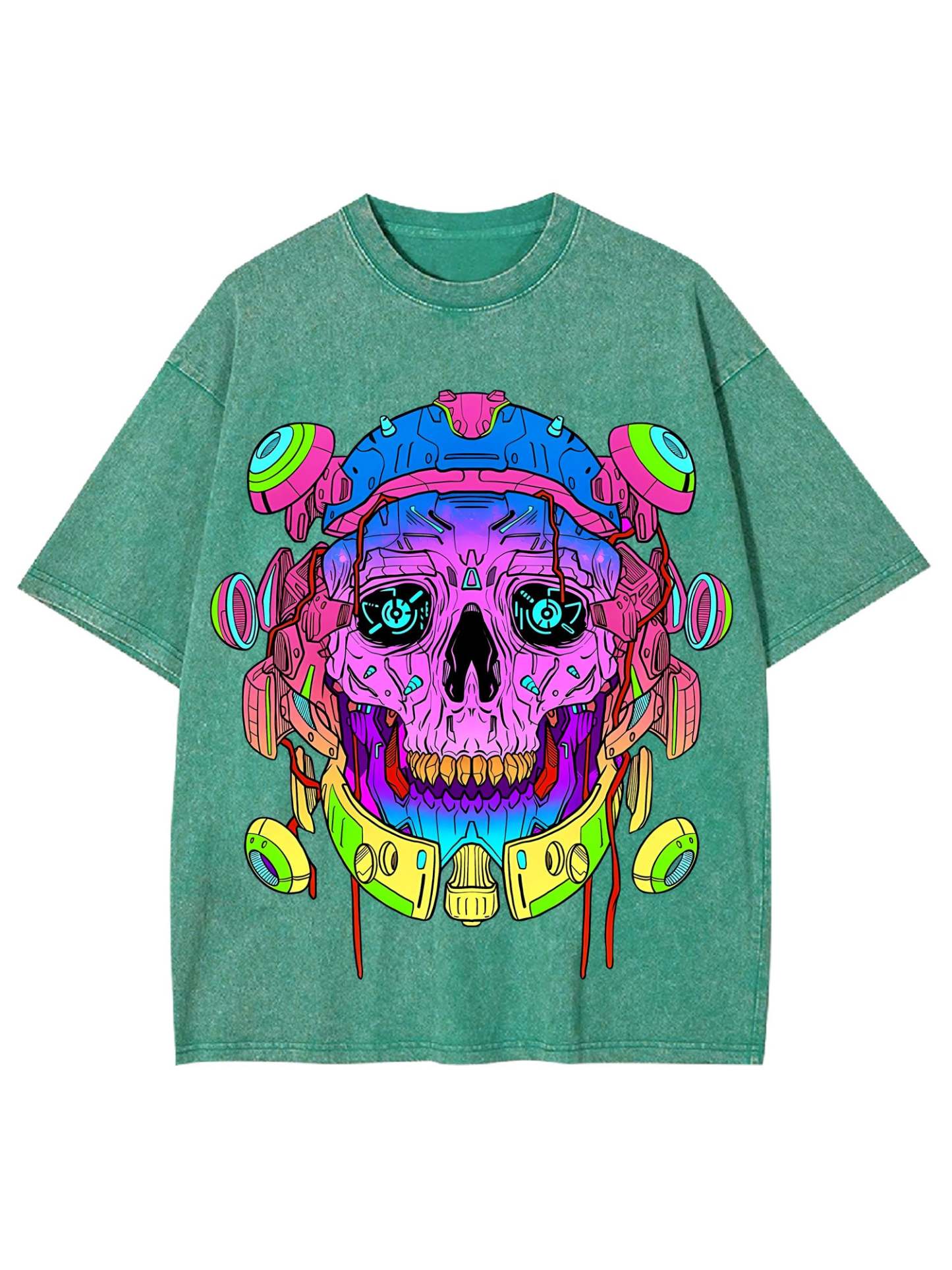 Cyber Skull Washed Tshirt
