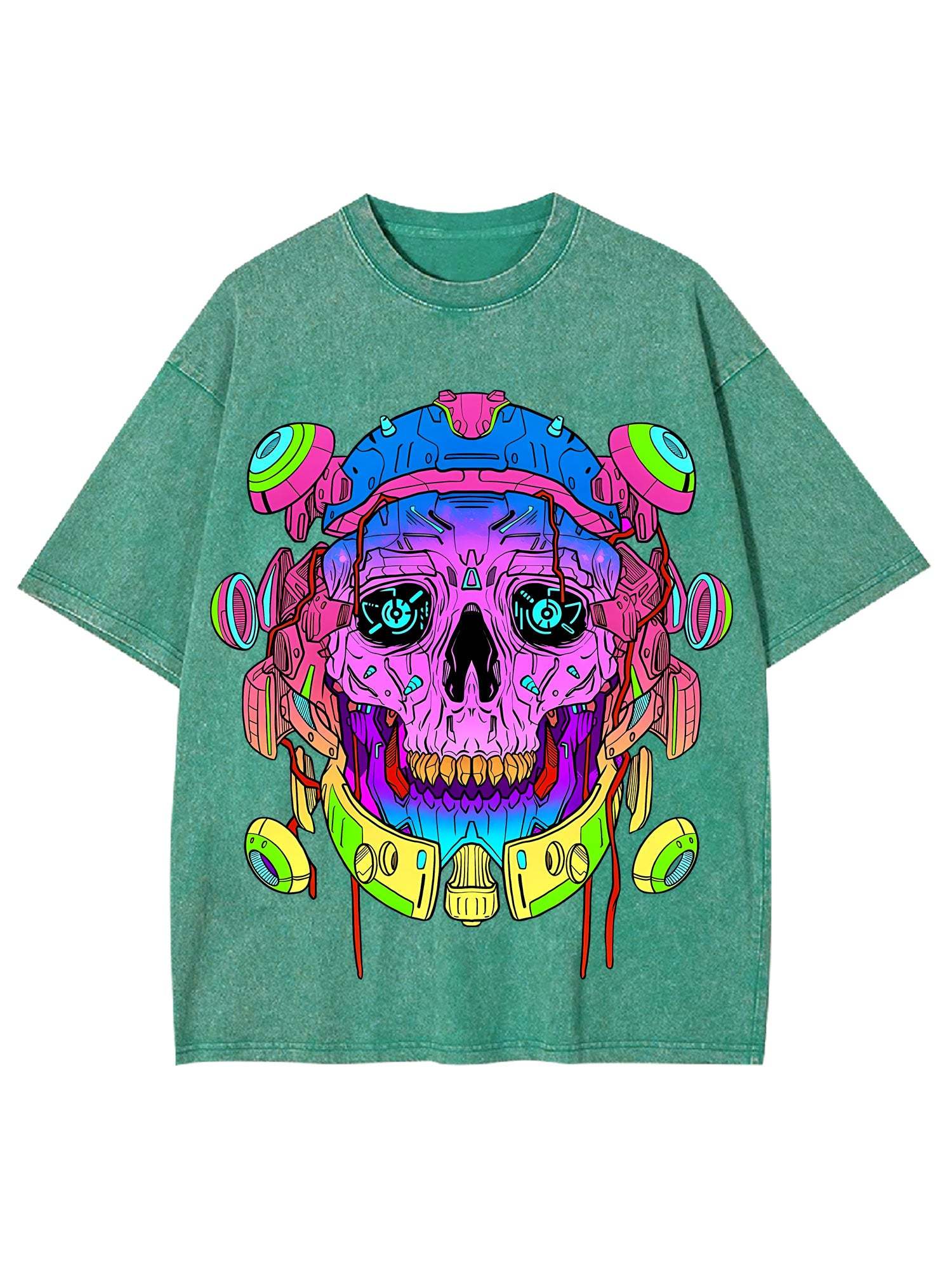 Cyber Skull Washed Tshirt