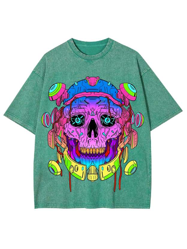 Cyber Skull Washed Tshirt