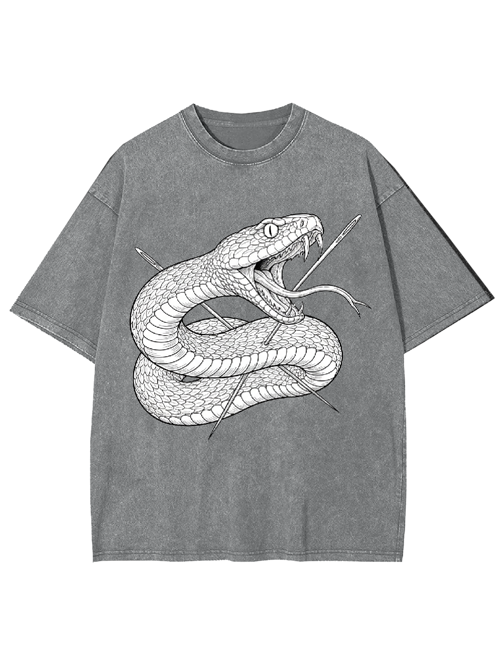 Painful Coiled Snake Washed Tshirt