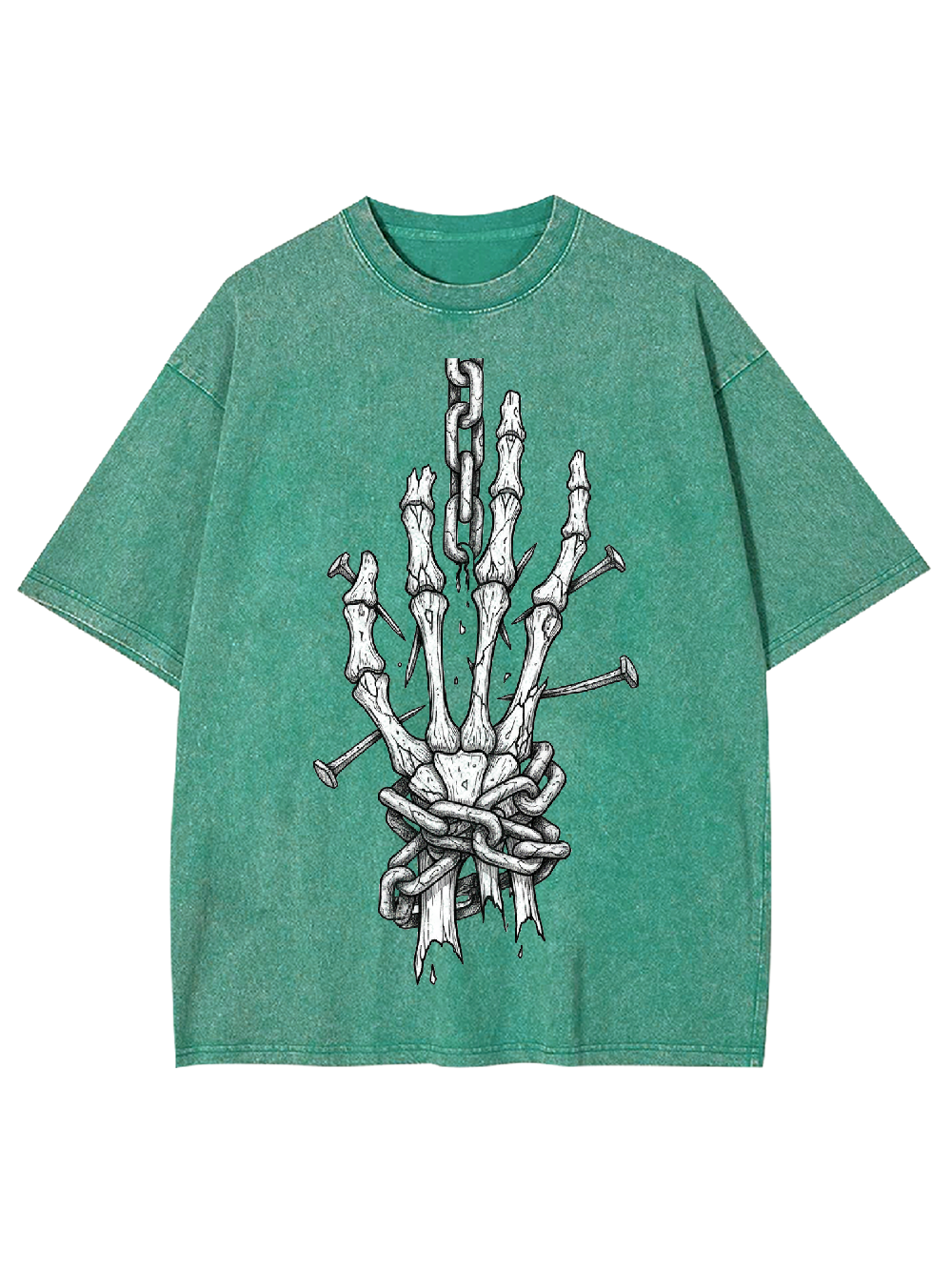 Chained Skeleton Hand Washed Tshirt