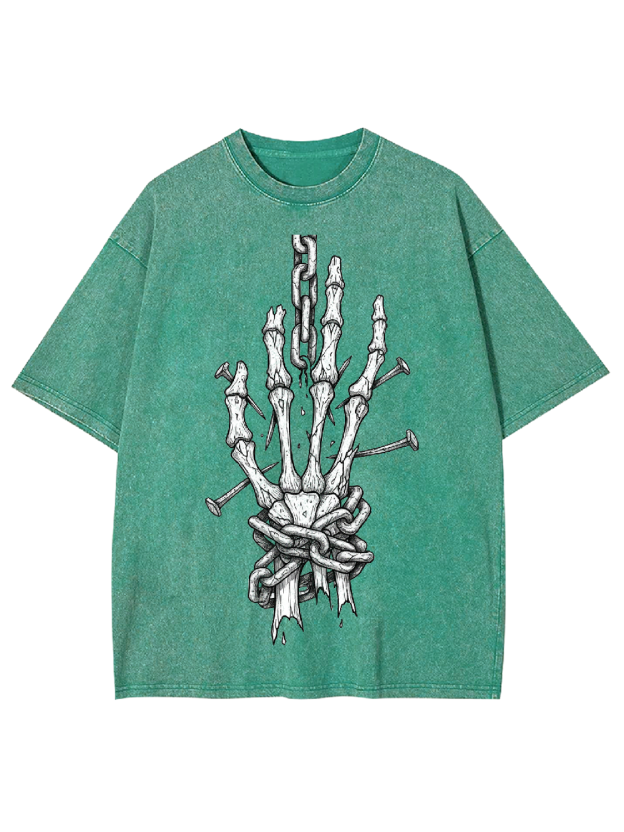 Chained Skeleton Hand Washed Tshirt