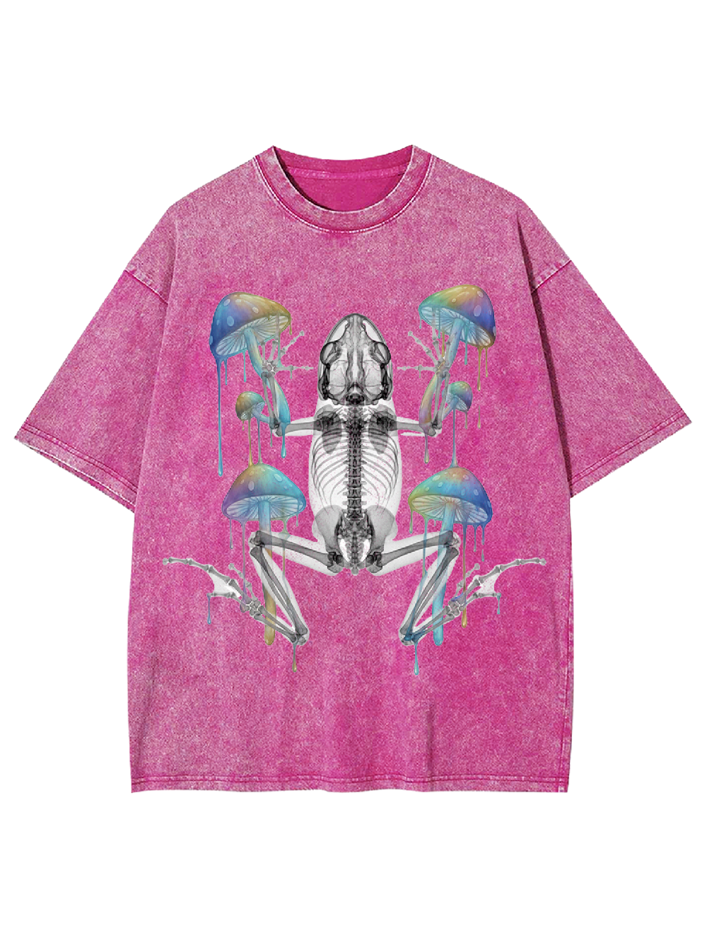 Perspective Skeleton Frog Washed Tshirt